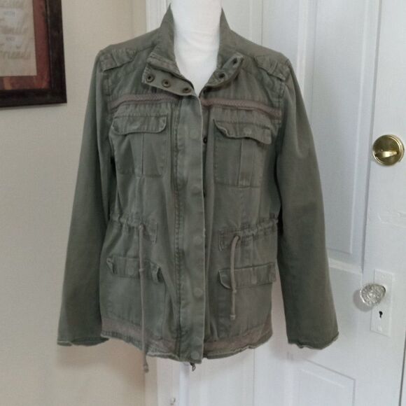 Charlotte Russe Jackets & Blazers - Women's 4 Pocket, Snap, Zip, Drawstring Military Style Jacket (Size L)